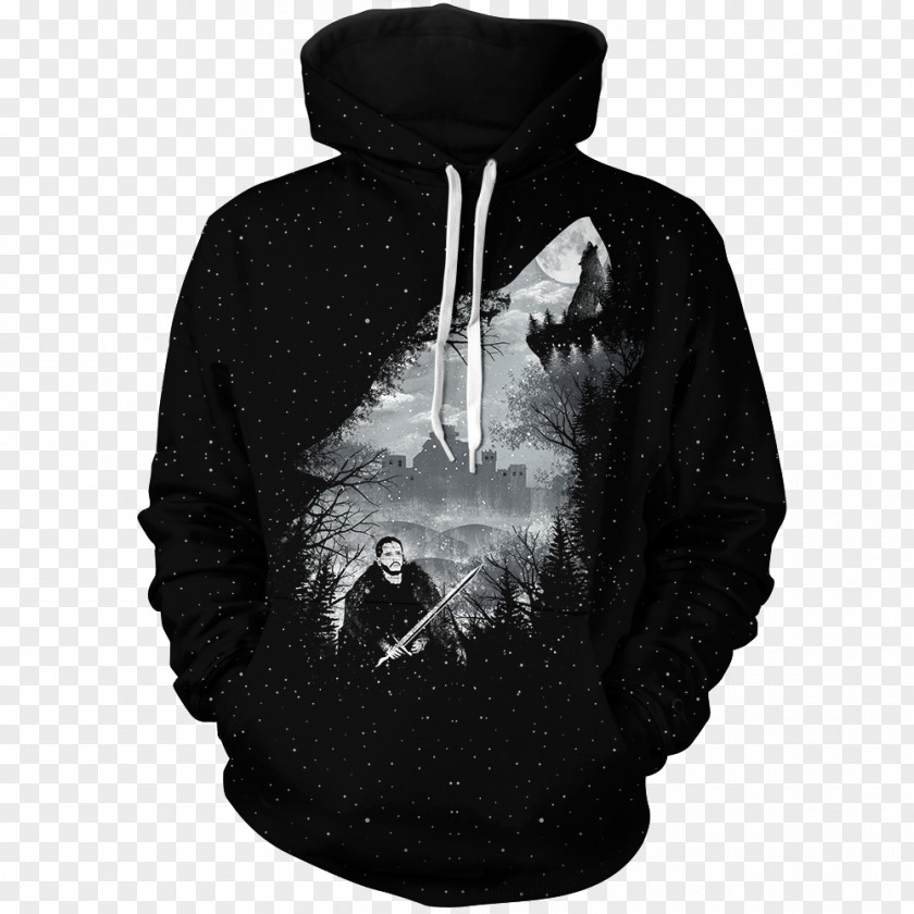 King In The North Hoodie T-shirt Black Panther Sweater Sleeve PNG