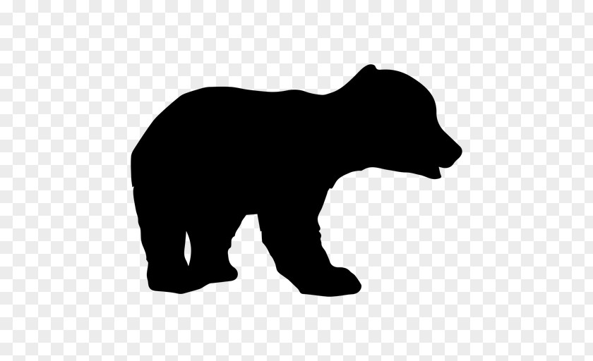 Angry Black Bear Cubs Clip Art Silhouette Transparency PNG