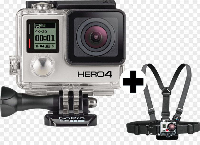 GoPro HERO4 Black Edition Silver Action Camera PNG
