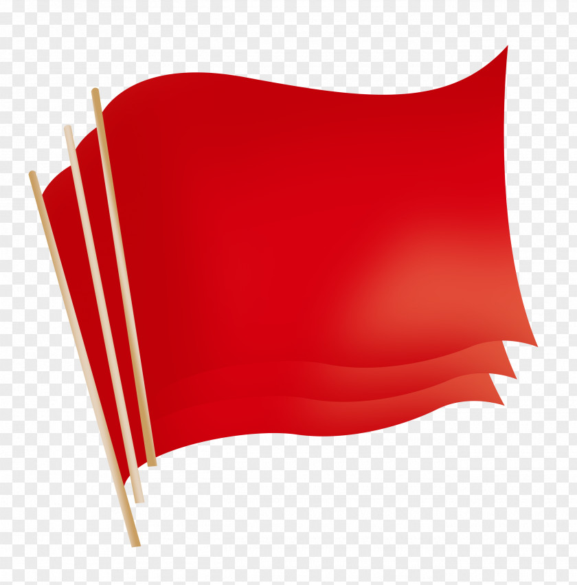 Red Flag Fluttering Learning Illustration PNG