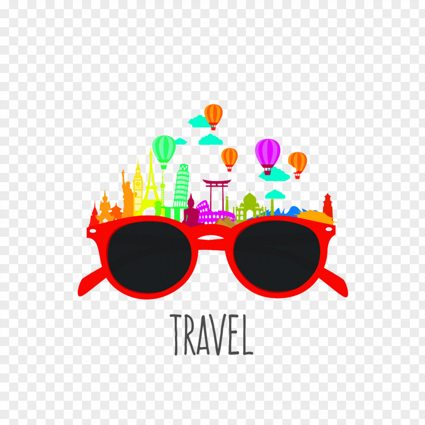 Tourism And Sunglasses Siem Reap Travel Illustration PNG