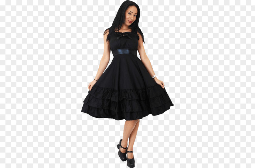 Dress Little Black Clothing Gothic Fashion Ruffle PNG