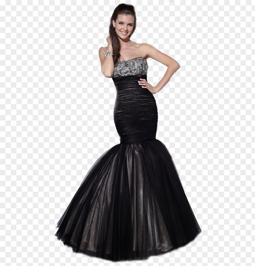 Dress Little Black Evening Gown Prom PNG