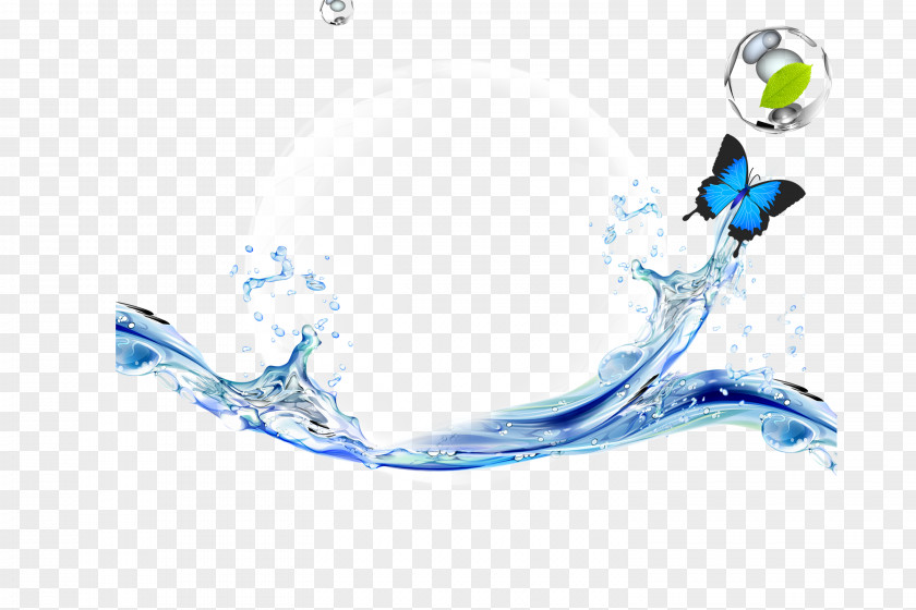 Creative Water Droplets Splash Ink PNG