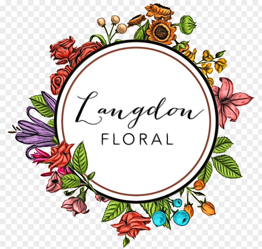 Langdon Floral Cut Flowers Design PNG