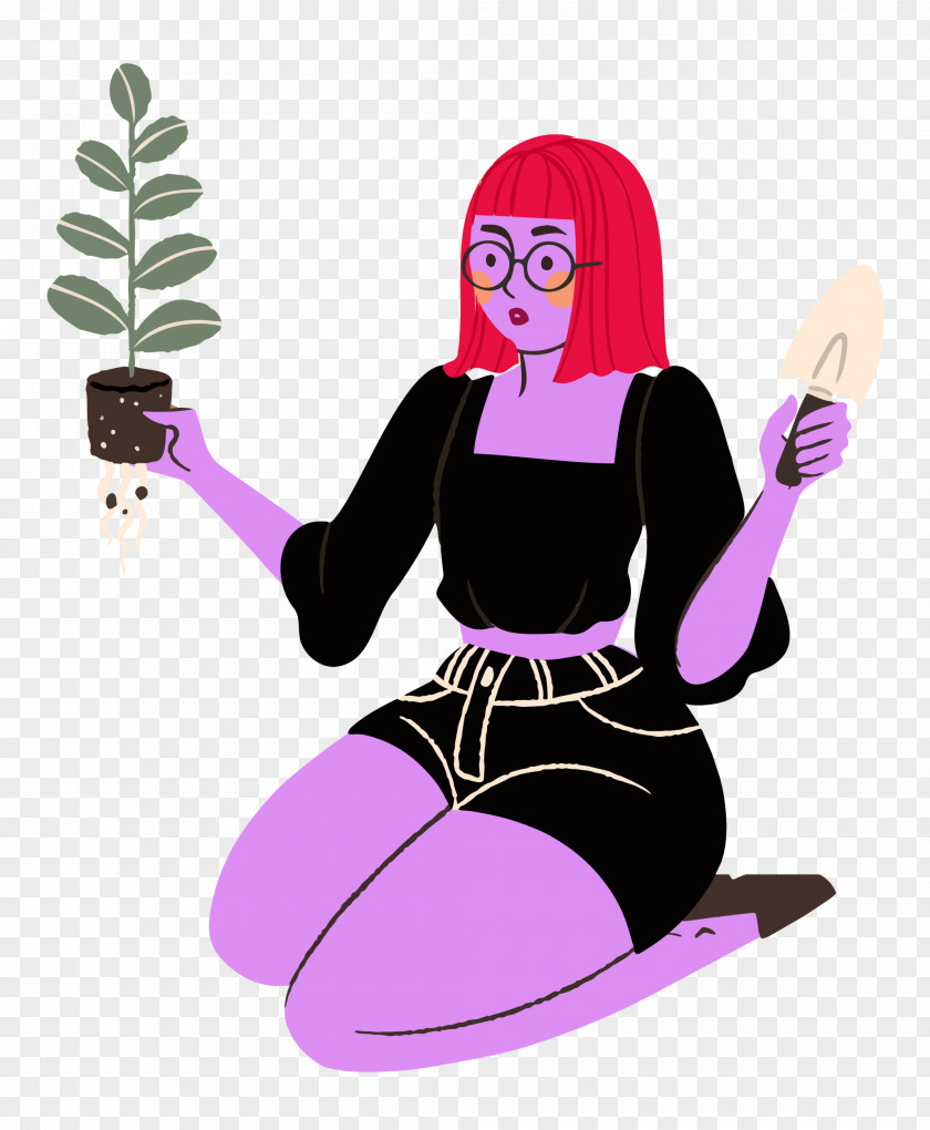 Planting Woman Garden PNG