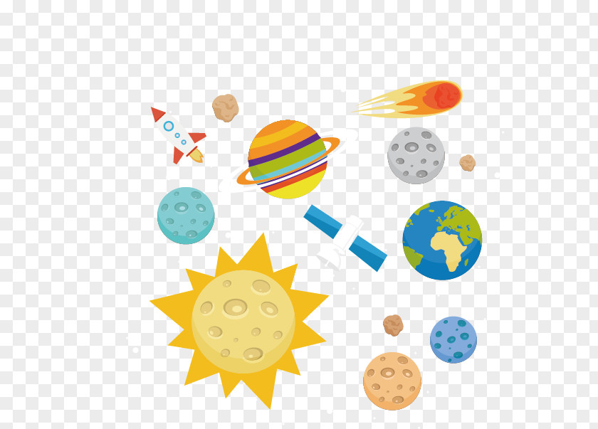 Vector Painted Outer Space Universe Planet Clip Art PNG