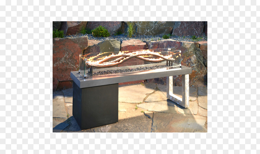 Continental Exquisite Metal Frame Pattern Table Fire Pit Glass Fireplace PNG