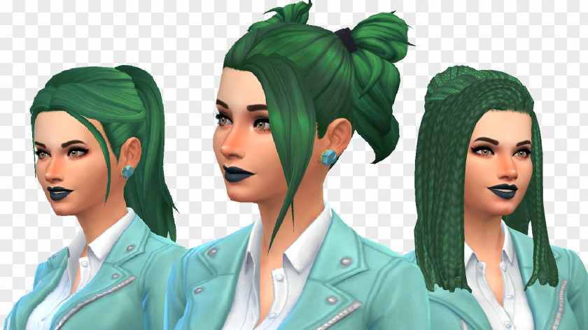 Oh Snap Long Hair Headgear Coloring Green PNG