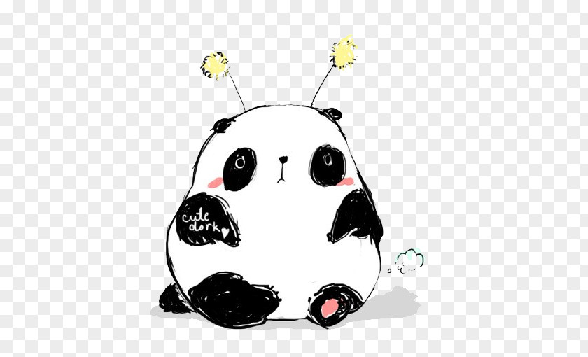 Cartoon Panda Giant Red Q-version Moe Cuteness PNG