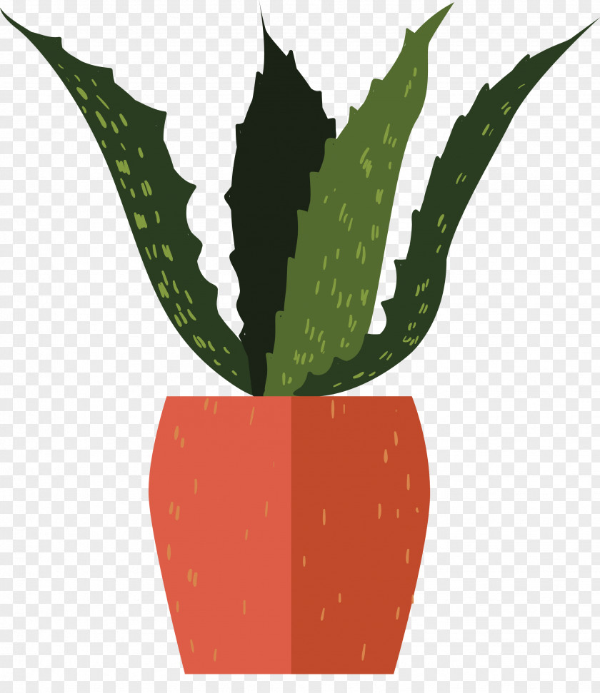 Deep Green Aloe Bonsai Vera Euclidean Vector Flowerpot Vecteur PNG