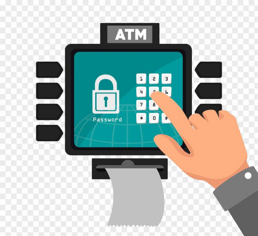 Hand Painted ATM Ticket Gate Automated Teller Machine Payment Icon PNG