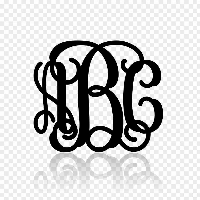 Monogram Letter Case Initial Decal PNG