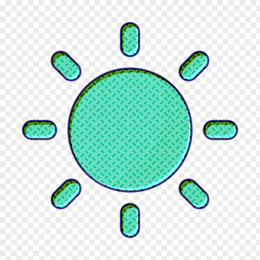 Teal Turquoise Sun Icon Contrast Web Design Development & UI PNG
