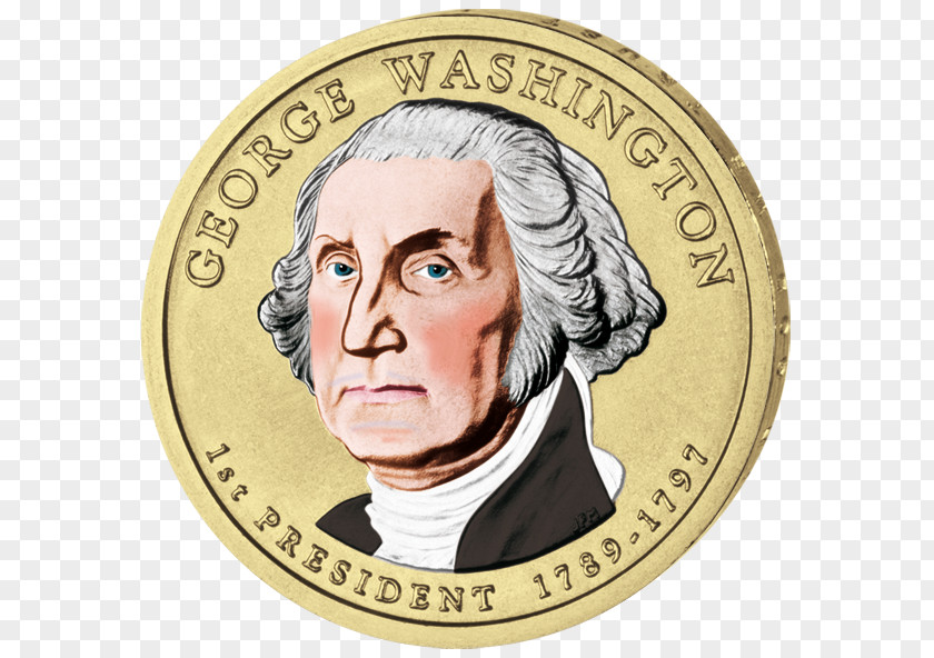 United States George Washington Dollar Coin Presidential $1 Program PNG