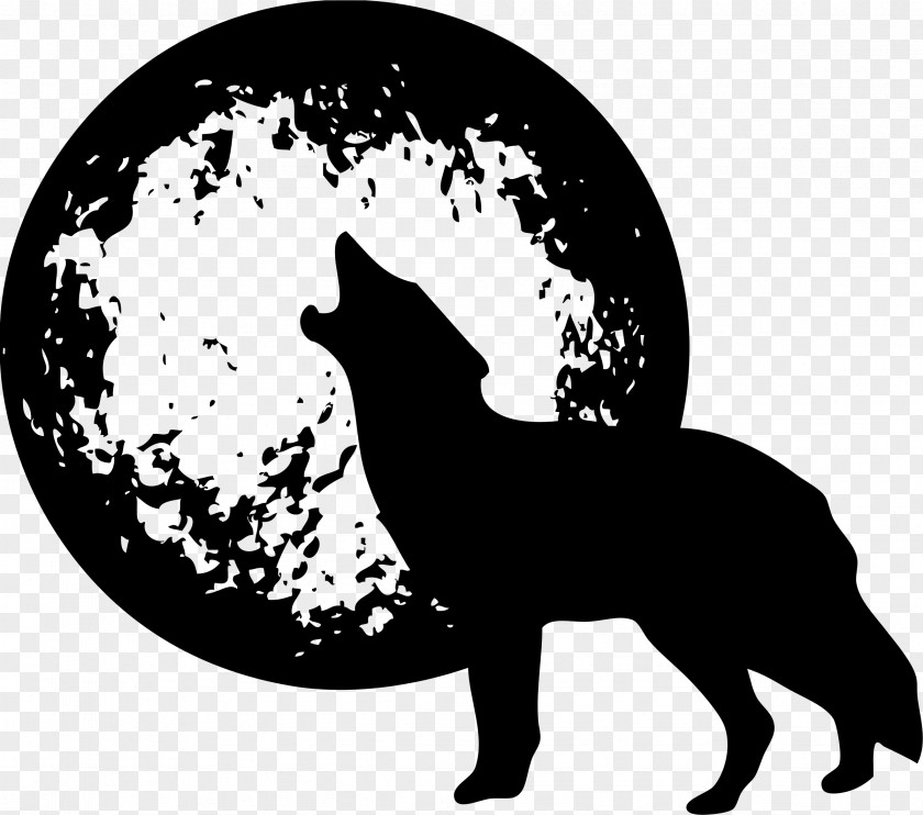 Wolf Dog Full Moon Clip Art PNG