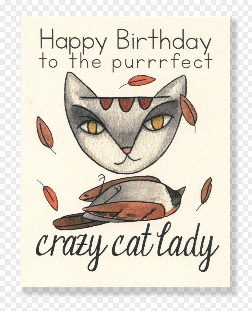 Birthday Cat Lady Greeting & Note Cards Cake Happy To You PNG