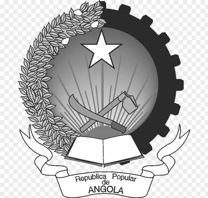 Emblem Of Angola Logo Clock Sticker Gear PNG