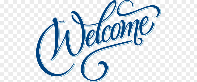 Welcome Text Sign PNG Sign, blue text clipart PNG