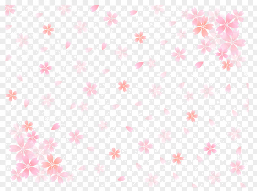 Pink Cherry Blossoms Textile Pattern PNG