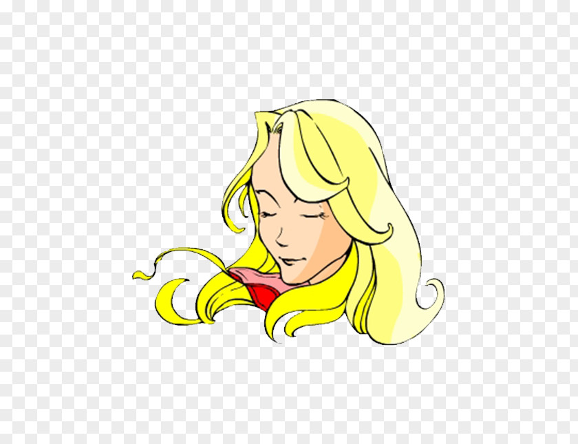 Goddess Yellow Flowing Long Hair Capelli Hairstyle PNG