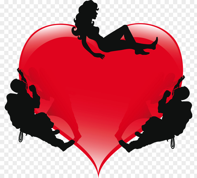 Heart Love Romance Silhouette PNG