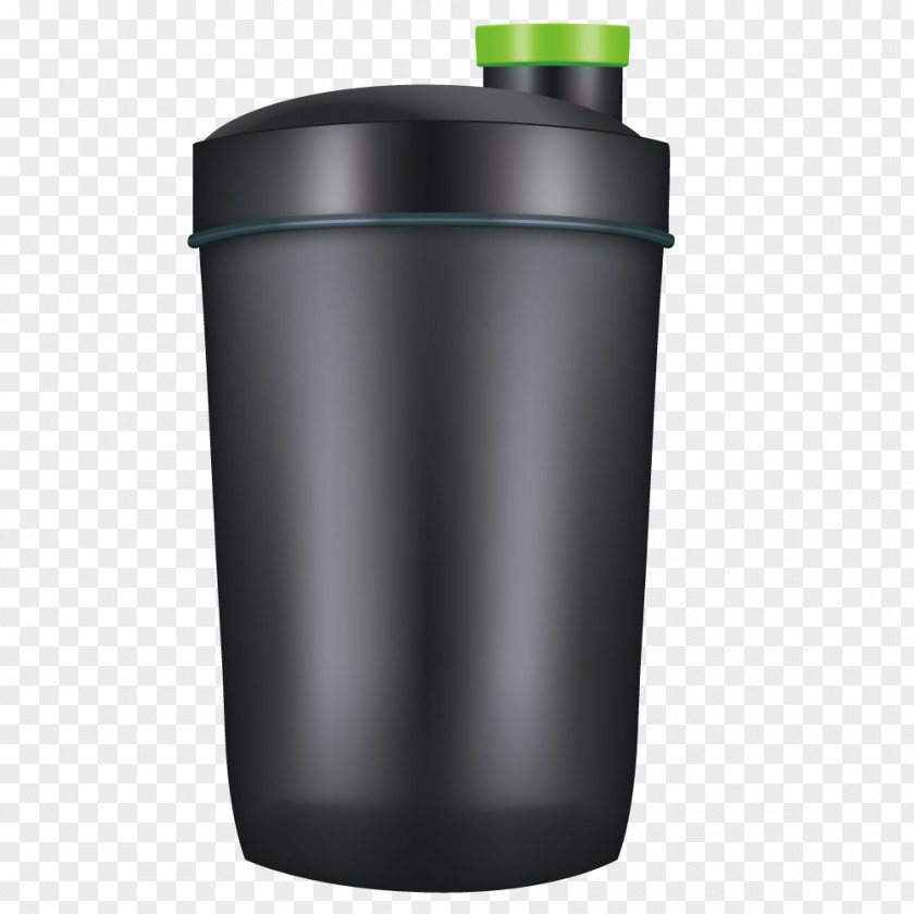 Vector Black Cups Plastic Bottle PNG