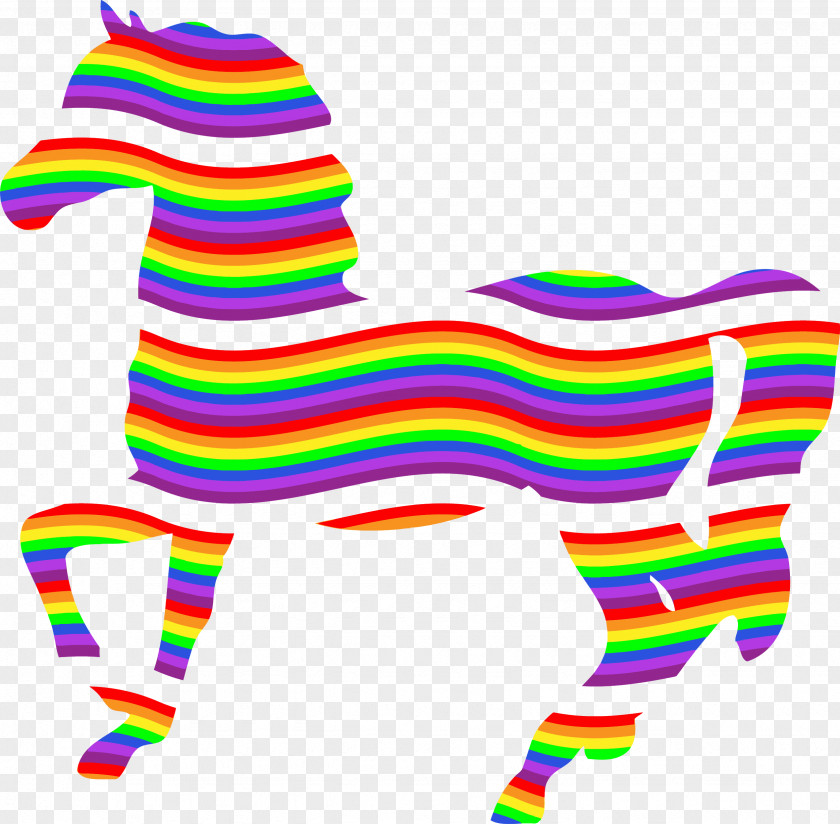 Vector Horse Rainbow Color Clip Art PNG