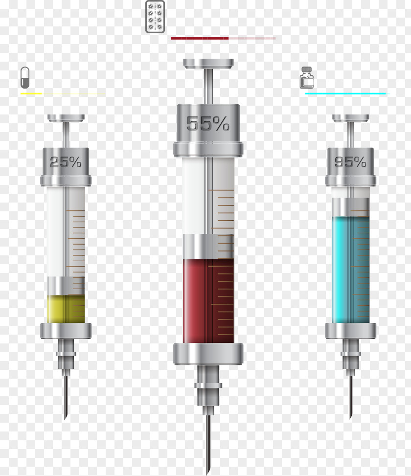 Vector Color Chart Needle Syringe Medicine Health Care Hypodermic PNG