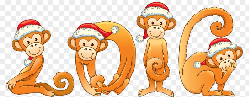 Christmas Monkey Chinese New Year Clip Art PNG