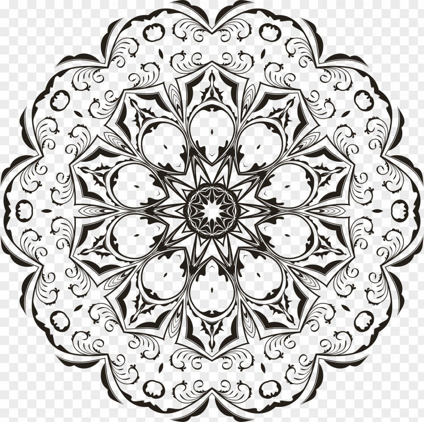 Mandala Coloring Book Floral Design PNG