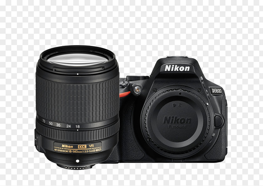 Camera Lens Nikon D5600 AF-S DX Nikkor 18-140mm F/3.5-5.6G ED VR 35mm F/1.8G Zoom-Nikkor 18-55mm Format PNG