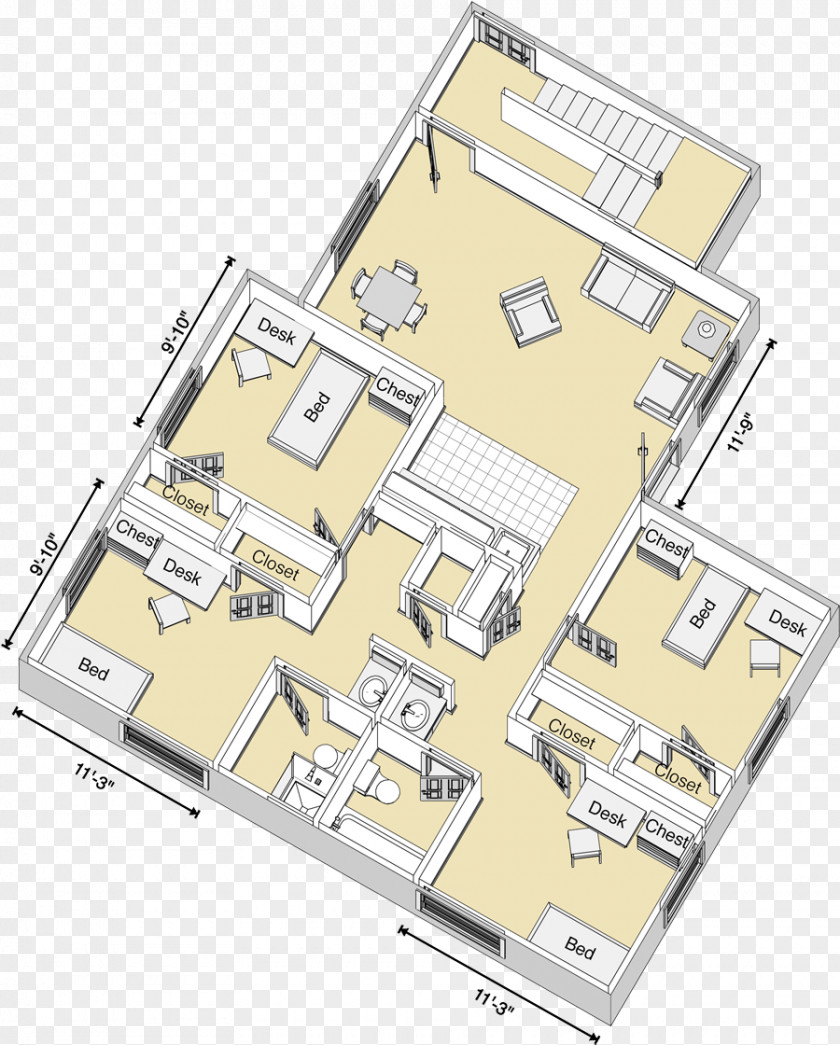 Furniture Floor Plan Bedroom Living Room Dormitory PNG