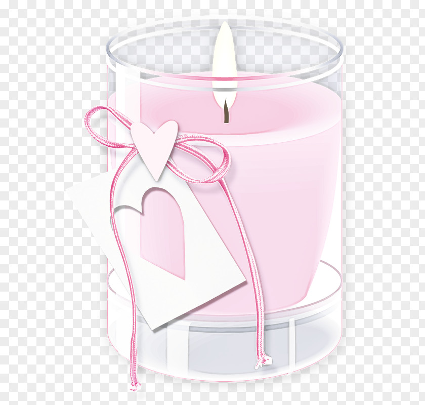 Pink Candle Lighting Heart Glass PNG