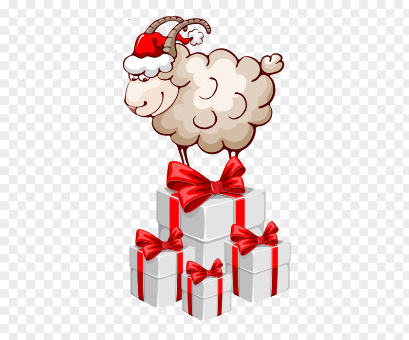 Sheep Christmas Gift Holiday Clip Art PNG