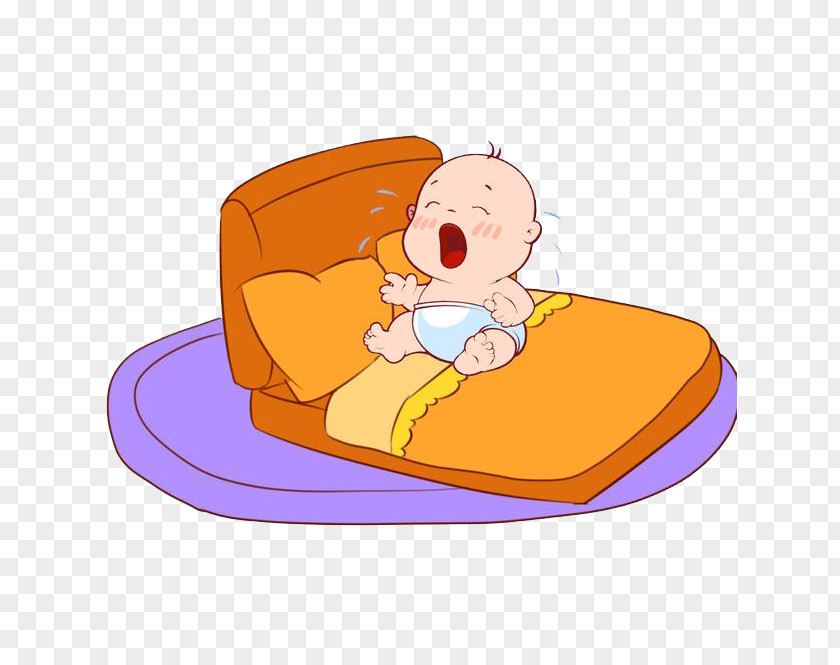 Cartoon Baby Crying On The Bed Infant Child Sleep PNG
