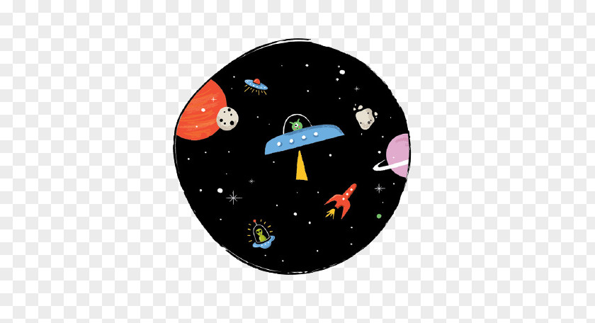 Cartoon Spaceship Spacecraft Outer Space Universe PNG