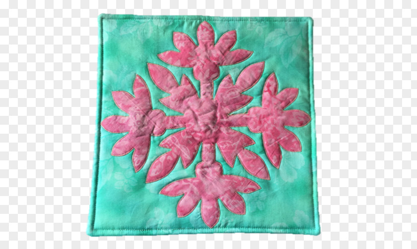 Monstera Textile Turquoise Teal Magenta Place Mats PNG