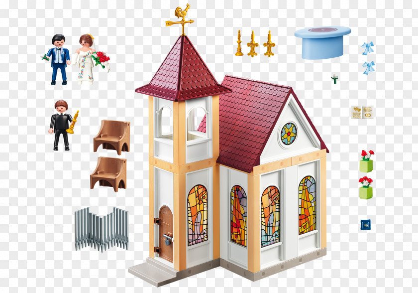 Toy Playmobil City Life 5053 9078 Shopping Plaza Church PNG