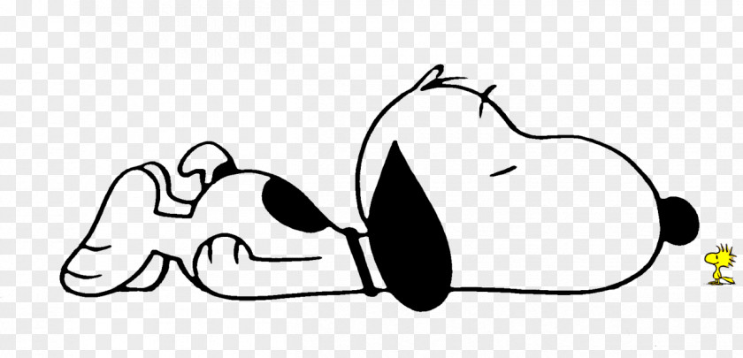 Sleeping Snoopy Woodstock Peanuts Black And White Comics PNG