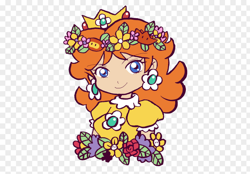 Electro Swing Floral Design Princess Daisy Rosalina T-shirt Clip Art PNG