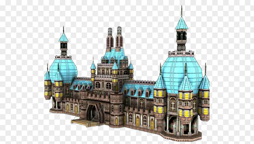 Hand-painted Cartoon Castle Download PNG