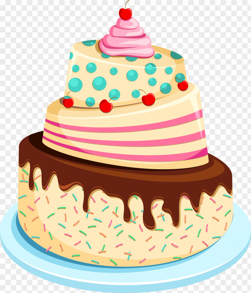Cartoon Painting Layer Cake Birthday Happy To You Greeting Card PNG
