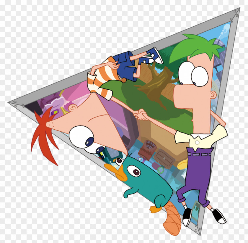 Colorful Triangles Ferb Fletcher Phineas Flynn Cartoon PNG