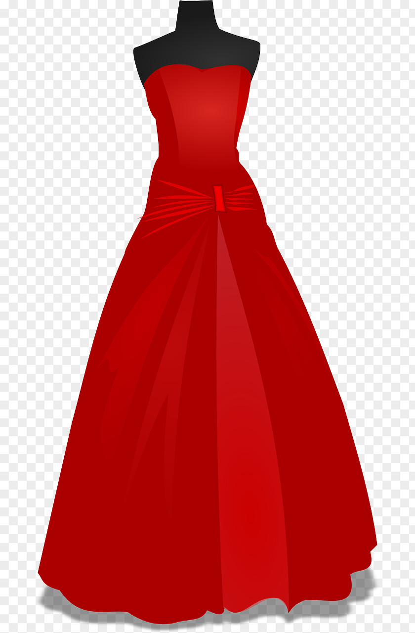 Red Wedding Dress Prom Formal Wear Gown Clip Art PNG