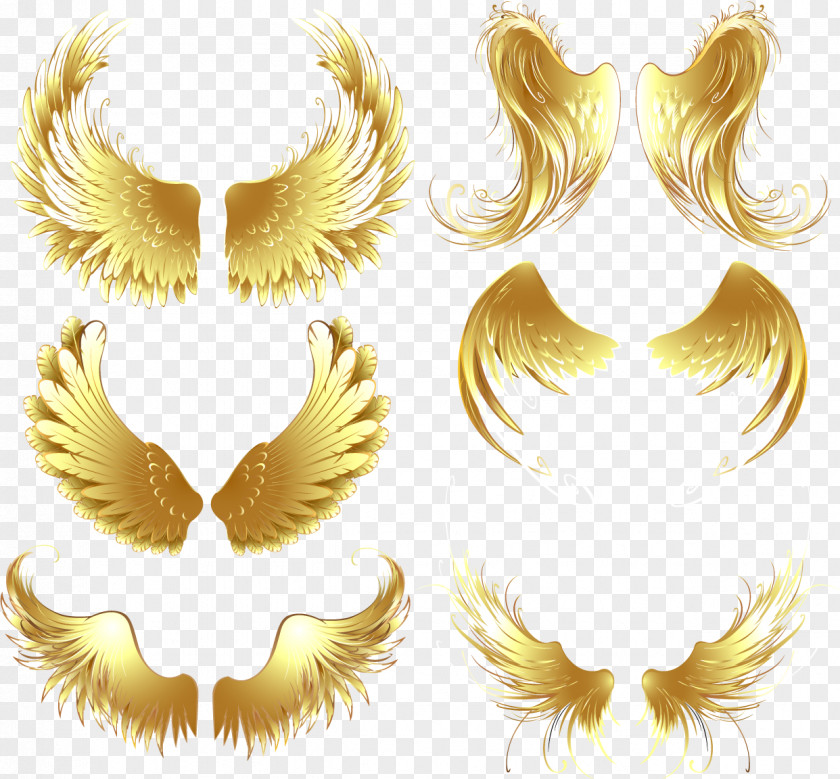 Game Wings Metal Design Elements Vector Material Download Gold PNG