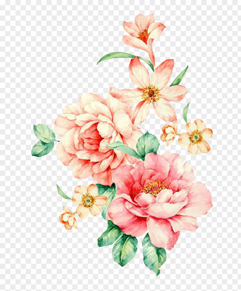 Hand-painted Roses Flower Watercolor Painting PNG