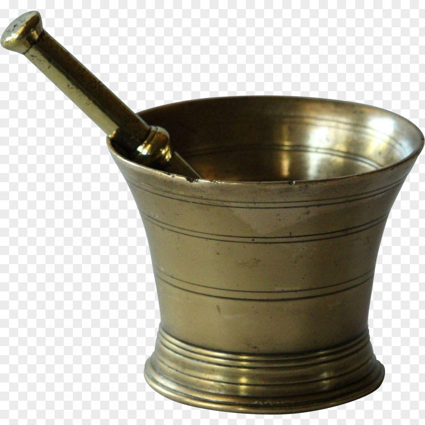 Apothecary Mortar And Pestle Brass Antique Bronze PNG