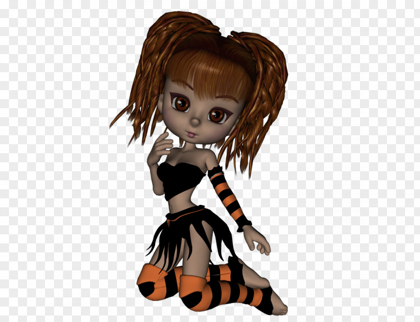Little Witch Brown Hair Doll Legendary Creature PNG