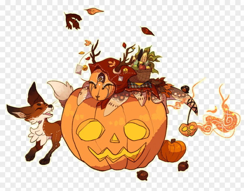 Autumn Breeze Jack-o'-lantern Pumpkin Clip Art Illustration Desktop Wallpaper PNG
